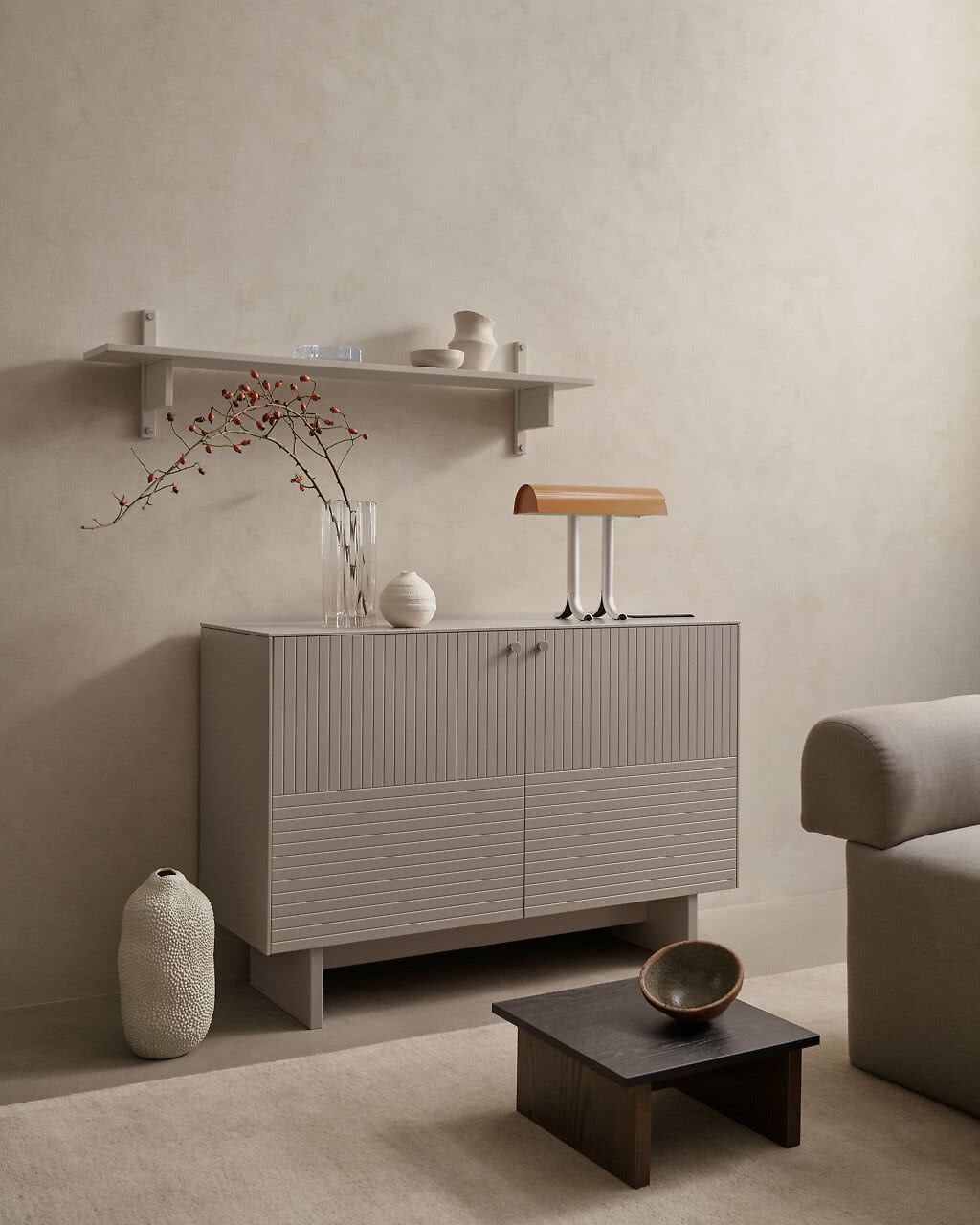 kommode 80 cm tief Flur Breite Eiche teilmassiv geoelt 1 Schublade 2 Tueren bis-certified