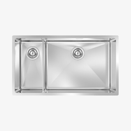 Sink KITCHEN / Deco DI Art 2053 / for 80cm / Double (R) / Stainless Steel